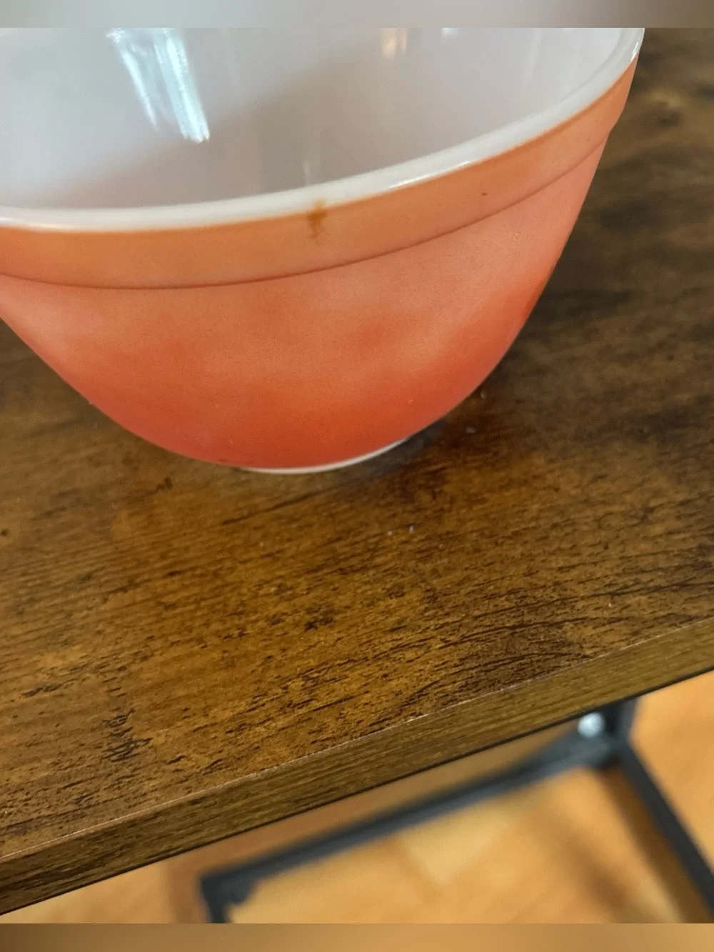 Vintage Pyrex Flameglo Burnt Orange Ombre Small 401 Mixing Bowl 1 1/2 Pt